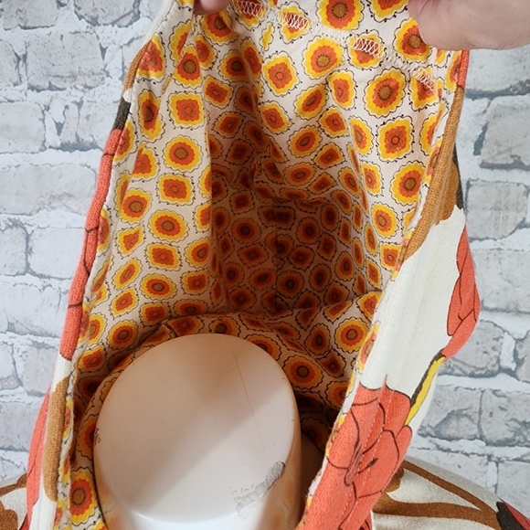 Vintage Billabong Floral Poppy Zip Front Hoodie Orange Yellow Size Medium - Picture 10 of 14